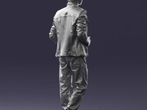 000506 Young Man Walking Casual Urban Male Character 3D Model