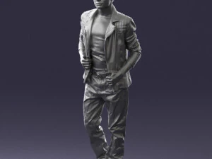 000506 Young Man Walking Casual Urban Male Character 3D Model