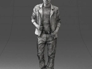 000506 Young Man Walking Casual Urban Male Character 3D Model