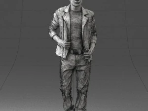 000506 Young Man Walking Casual Urban Male Character 3D Model