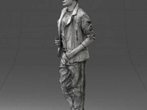 000506 Young Man Walking Casual Urban Male Character 3D Model