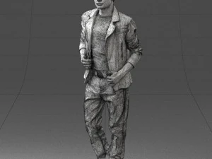 000506 Young Man Walking Casual Urban Male Character 3D Model