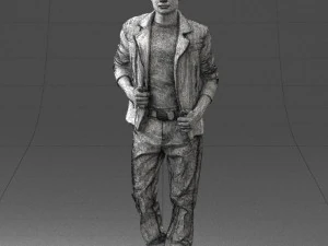 000506 Young Man Walking Casual Urban Male Character 3D Model