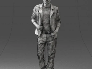 000506 Young Man Walking Casual Urban Male Character 3D Model