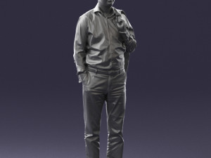 man with jacket 0171 Modelo 3D