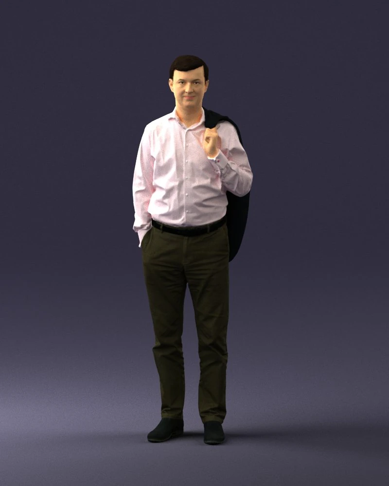 000507 Business Man Standing with Jacket Casual Office Male Character 3d print ready 3D Print Model .c4d .max .obj .3ds .fbx .stl .blend 