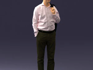 000507 Business Man Standing with Jacket Casual Office Male Character 3d print ready 3D Print Model