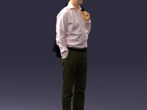 000507 Business Man Standing with Jacket Casual Office Male Character 3d print ready 3D Print Model