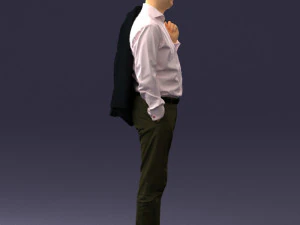 000507 Business Man Standing with Jacket Casual Office Male Character 3d print ready 3D Print Model