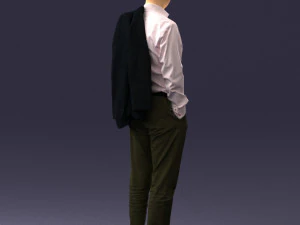 000507 Business Man Standing with Jacket Casual Office Male Character 3d print ready 3D Print Model