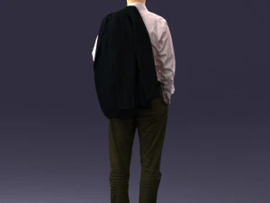 000507 Business Man Standing with Jacket Casual Office Male Character 3d print ready 3D Print Model