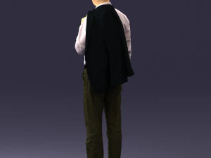 000507 Business Man Standing with Jacket Casual Office Male Character 3d print ready 3D Print Model
