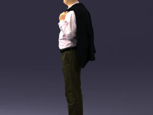 000507 Business Man Standing with Jacket Casual Office Male Character 3d print ready 3D Print Model