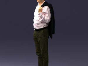 000507 Business Man Standing with Jacket Casual Office Male Character 3d print ready 3D Print Model