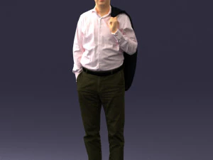 000507 Business Man Standing with Jacket Casual Office Male Character 3d print ready 3D Print Model