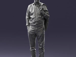 000507 Business Man Standing with Jacket Casual Office Male Character 3d print ready 3D Print Model