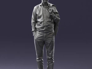 000507 Business Man Standing with Jacket Casual Office Male Character 3d print ready 3D Print Model