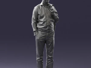 000507 Business Man Standing with Jacket Casual Office Male Character 3d print ready 3D Print Model