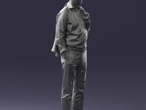 000507 Business Man Standing with Jacket Casual Office Male Character 3d print ready 3D Print Model