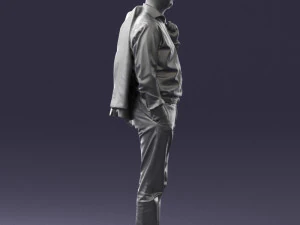 000507 Business Man Standing with Jacket Casual Office Male Character 3d print ready 3D Print Model