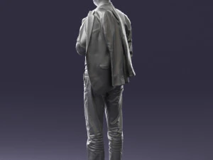 000507 Business Man Standing with Jacket Casual Office Male Character 3d print ready 3D Print Model