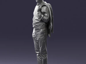 000507 Business Man Standing with Jacket Casual Office Male Character 3d print ready 3D Print Model