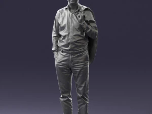 000507 Business Man Standing with Jacket Casual Office Male Character 3d print ready 3D Print Model