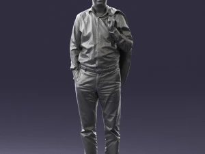 000507 Business Man Standing with Jacket Casual Office Male Character 3d print ready 3D Print Model