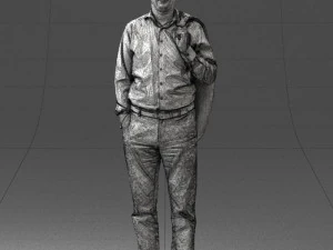 000507 Business Man Standing with Jacket Casual Office Male Character 3d print ready 3D Print Model