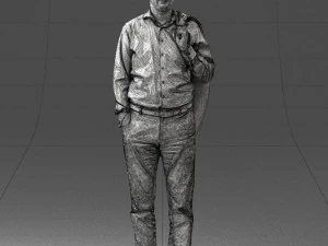 000507 Business Man Standing with Jacket Casual Office Male Character 3d print ready 3D Print Model
