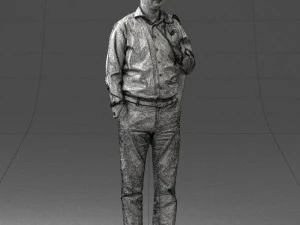 000507 Business Man Standing with Jacket Casual Office Male Character 3d print ready 3D Print Model