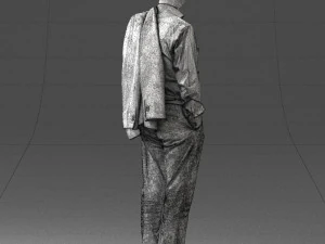 000507 Business Man Standing with Jacket Casual Office Male Character 3d print ready 3D Print Model