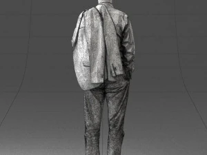 000507 Business Man Standing with Jacket Casual Office Male Character 3d print ready 3D Print Model