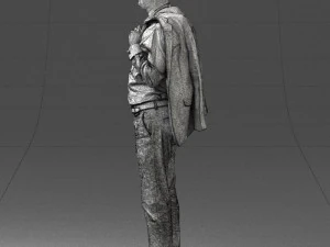 000507 Business Man Standing with Jacket Casual Office Male Character 3d print ready 3D Print Model