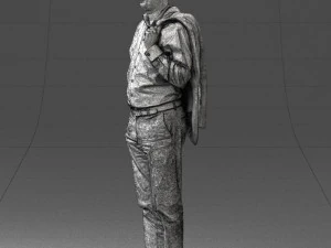 000507 Business Man Standing with Jacket Casual Office Male Character 3d print ready 3D Print Model