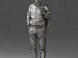 000507 Business Man Standing with Jacket Casual Office Male Character 3d print ready 3D Print Model