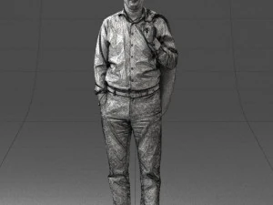 000507 Business Man Standing with Jacket Casual Office Male Character 3d print ready 3D Print Model