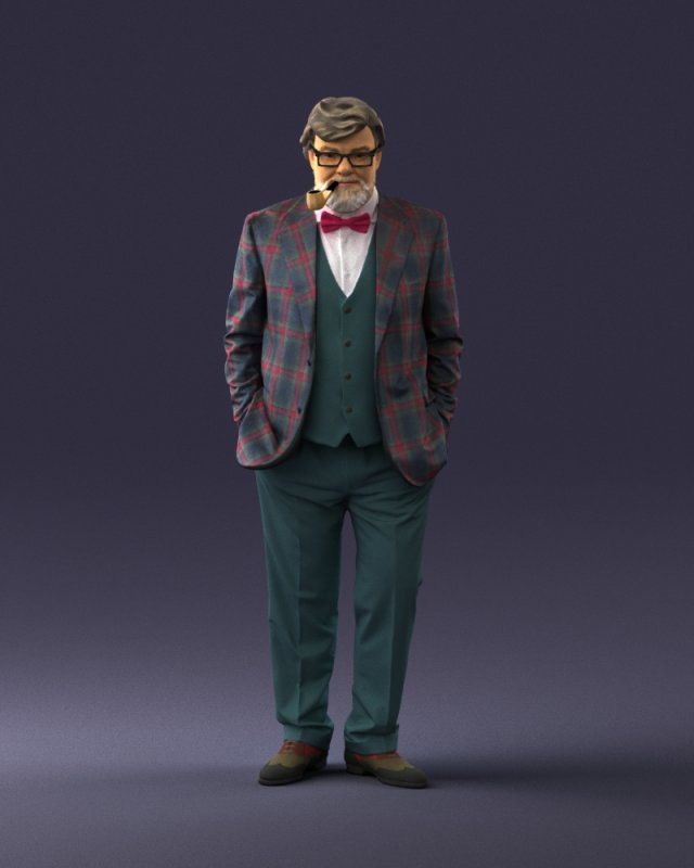 old man in pose 0172 3D Model .c4d .max .obj .3ds .fbx .stl .blend 