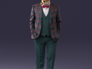 old man in pose 0172 3D Model