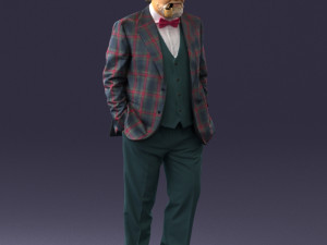 old man in pose 0172 3D Model