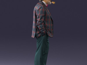 old man in pose 0172 3D Model