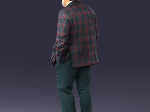 old man in pose 0172 3D Model