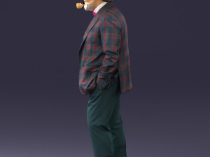 old man in pose 0172 3D Model
