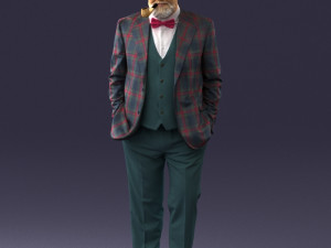 old man in pose 0172 3D Model