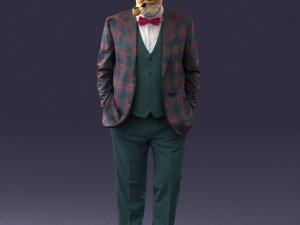 old man in pose 0172 3D Model