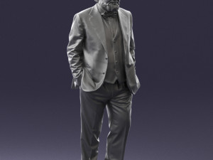 old man in pose 0172 3D Model