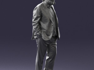 old man in pose 0172 3D Model
