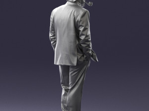 old man in pose 0172 3D Model