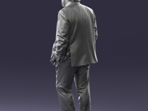 old man in pose 0172 3D Model