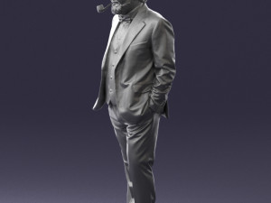 old man in pose 0172 3D Model